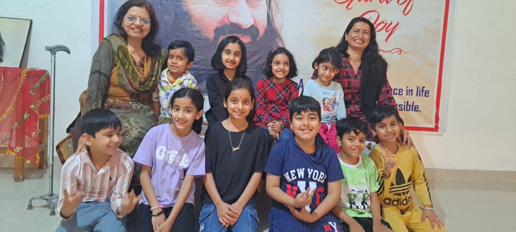 Children participated in the Foundation Program Art of living